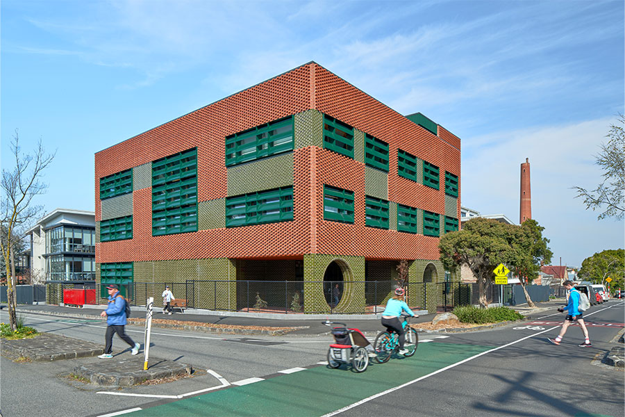Clifton Hill Passive House Primary School - external corner view