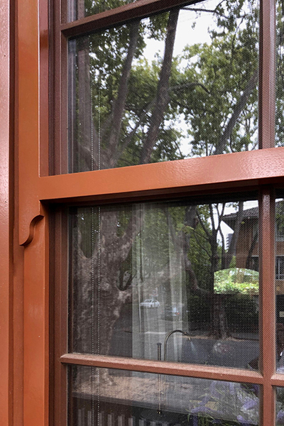 Jewel Box - detail of heritage window and flyscreen