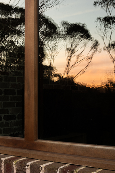 Flame Zone window - external close up